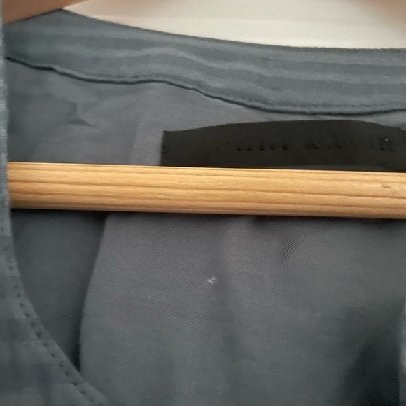 Jenni Kayne Seersucker Stripe Button Front Shirt Maxi Dress Ink Pockets - Picture 7 of 11